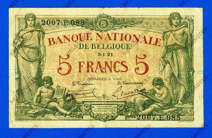 5 Francs Type Brussel* 03-01-1921*.Lot 190261088