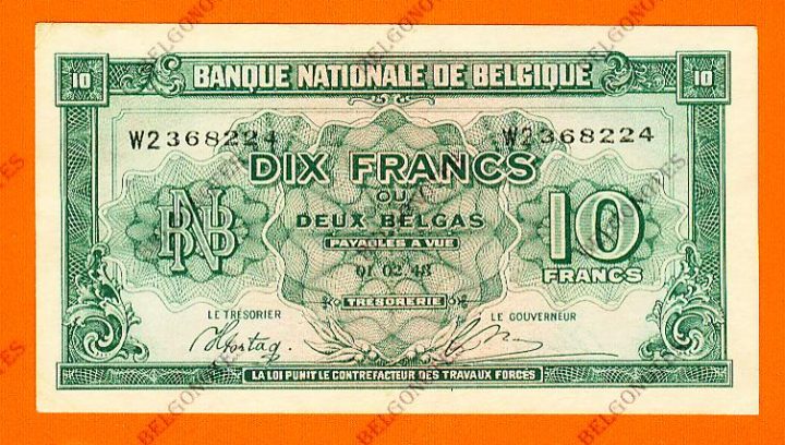 10 Francs Type Londen*01-02-1943*Lot 1902618224