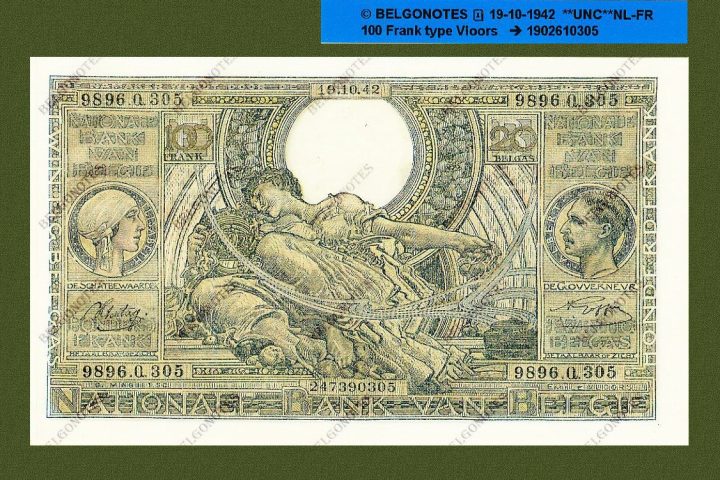 100 francs Type Vloors 19-10-1942**UNC**NL-FR* Lot 1902610305