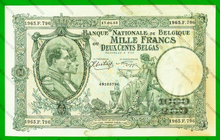1000 Francs Type Nationale reeks 1943* Lot 1902611796