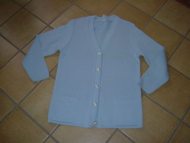 blauwe cardigan vermoedelijk een L
