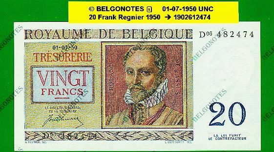 20 Francs Type Regnier **UNC**1950** Lot 1902612474