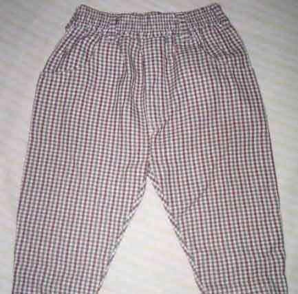 Pantalon in ruitjes-motief stof maatje 80