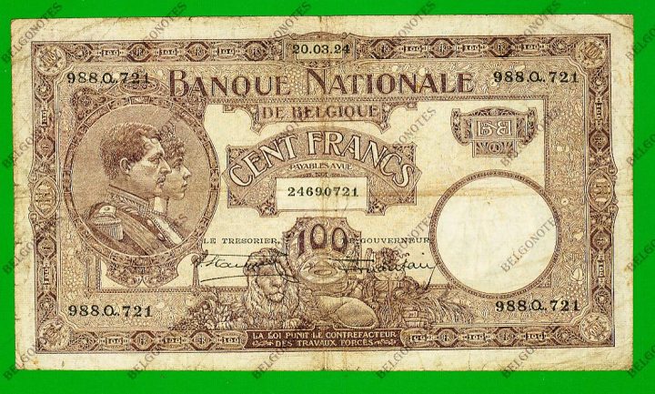 100 Francs Type Nationale reeks Mauve 1924* Lot 1902610721