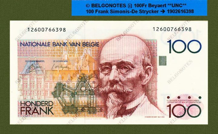 100 Francs Type Beyaert*Simonis-De Strycker**UNC**Lot 1902616398