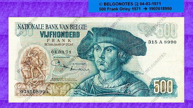 GERESERVEERD !!!!!500 Francs Type Orley 04-03-1971*Lot 1902618990