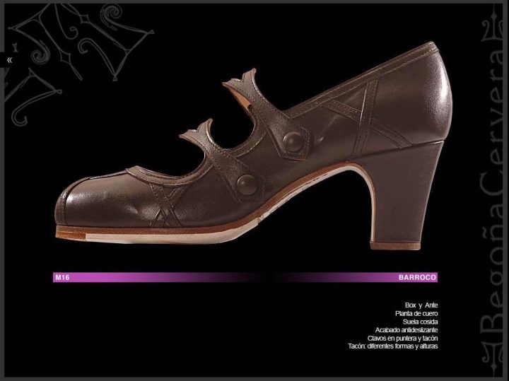 Professionele flamenco dansschoenen Begoña Cervera - Barroco leather garnet size 40