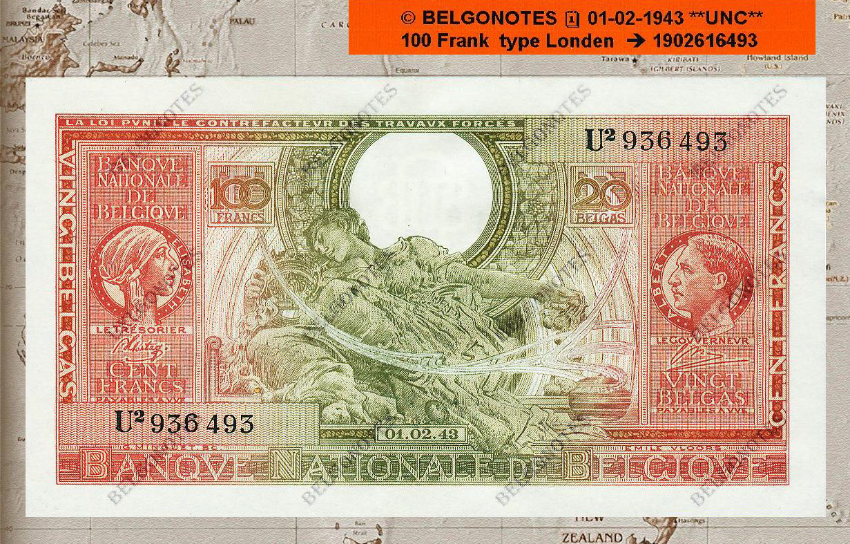 100 Francs Type Londen **UNC**1943**  Lot 1902616493