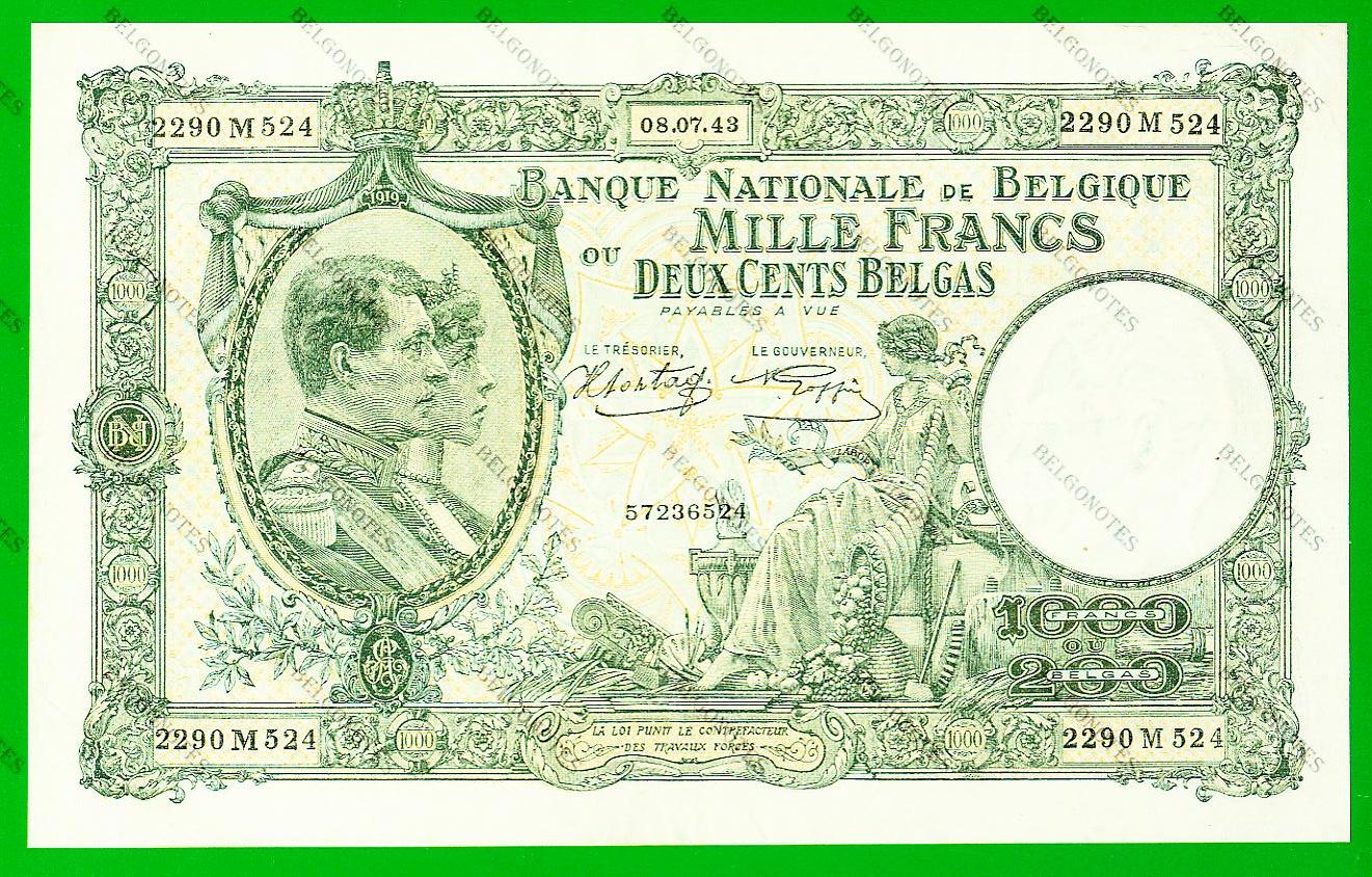1000 Francs Type Nationale reeks 1943* Lot 1902616524
