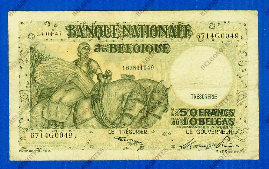 50 Francs Type Anto carte 24-04-1947*.Lot 1902610049