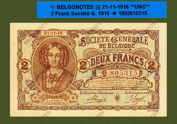 2 Francs Type Société Générale 21-11-1916**UNC**Lot 1902615315