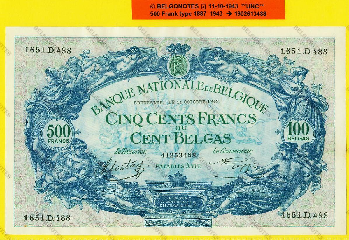 500 Francs Type '1887' 11-10-1943**UNC**Lot 1902613488