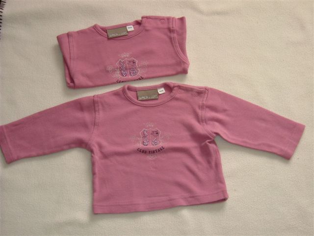 2 roze t-shirtjes, Samson & Gert maat 68