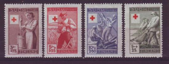 Finland nrs. 305/8 Rode kruis 