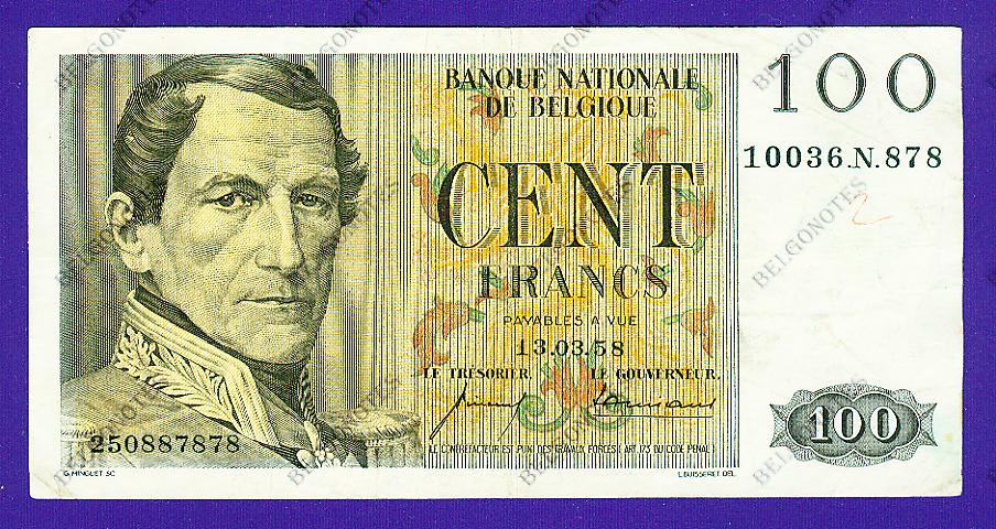 100 Francs Type Eeuwfeest*1958*Lot 1902617878