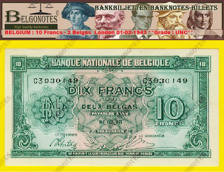 10Francs type Londen*01-02-1945**UNC**Lot 1902610149