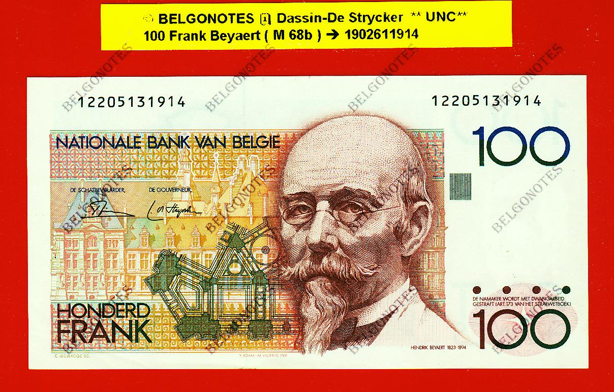100 Frank Type Beyaert **UNC** Dassin-De Strycker * Lot 1902611914
