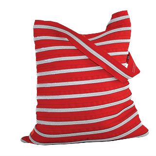 Zipit Go Big Handtas Rood + Zilver Zip