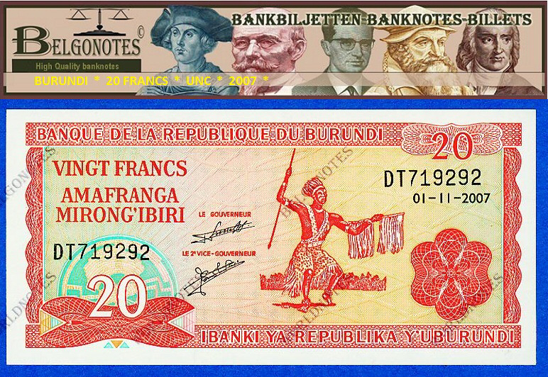 **UNC** Burundi  2007 * 20 Francs