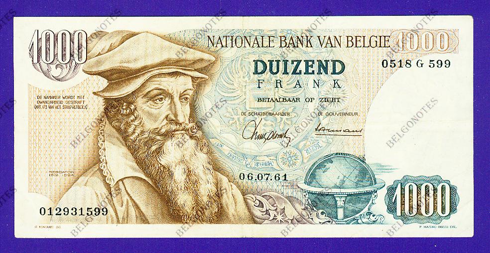 1000 Francs Type Mercator 1961 * Lot 1902611599