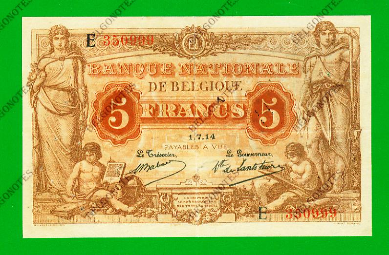 5 Francs Type Antwerp 1914 * Lot 1902610999