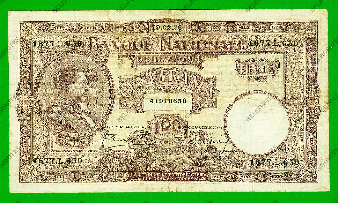 100 Francs Type Nationale reeks Mauve 1926* Lot 1902610650