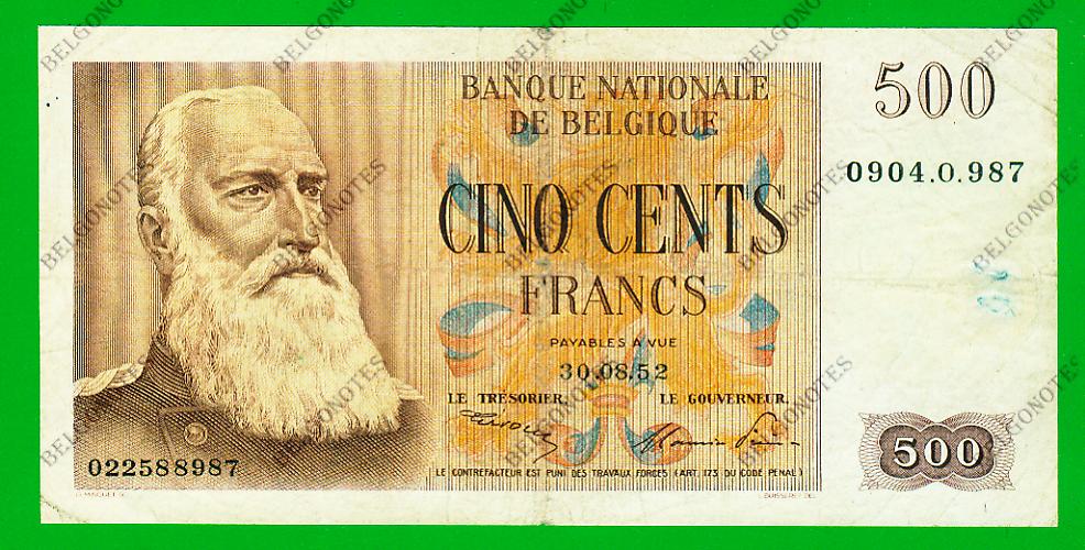 500 Francs Type Eeuwfeest 1952 * Lot 1902618987
