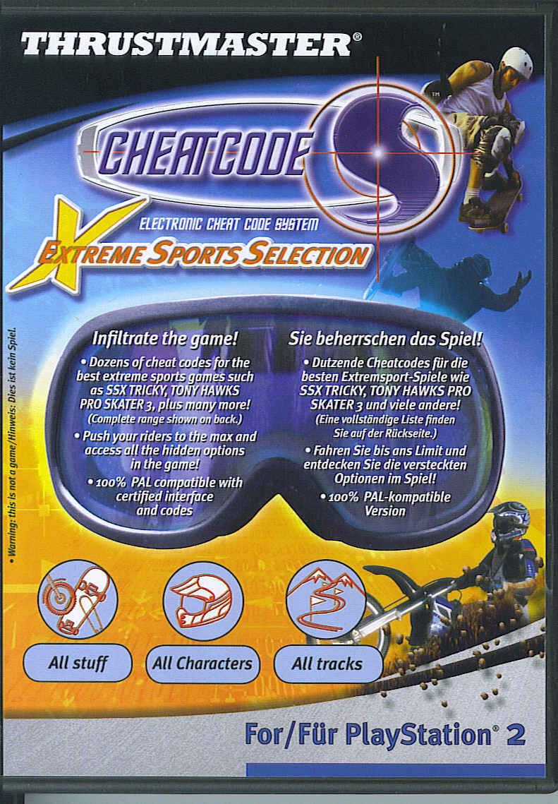 PS 2 - Thrustmaster Cheat codes: X-treme Sports 