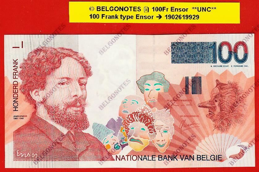 100 Francs Type Ensor **UNC**  Lot 1902619929