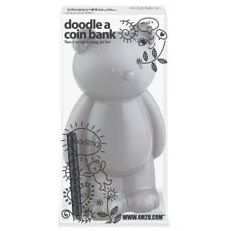 Doodle je eigen spaarpot Teddy Beer Grijs
