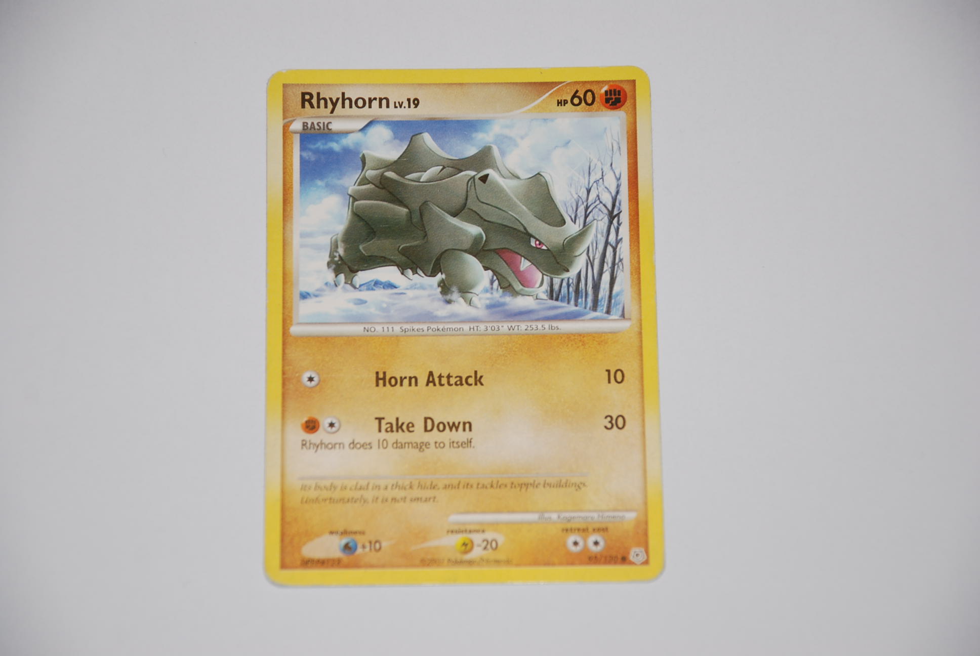 pokemon kaart rhyhorn lv 19