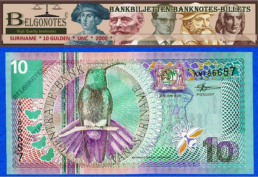 **UNC** Suriname 2000* 10 Gulden