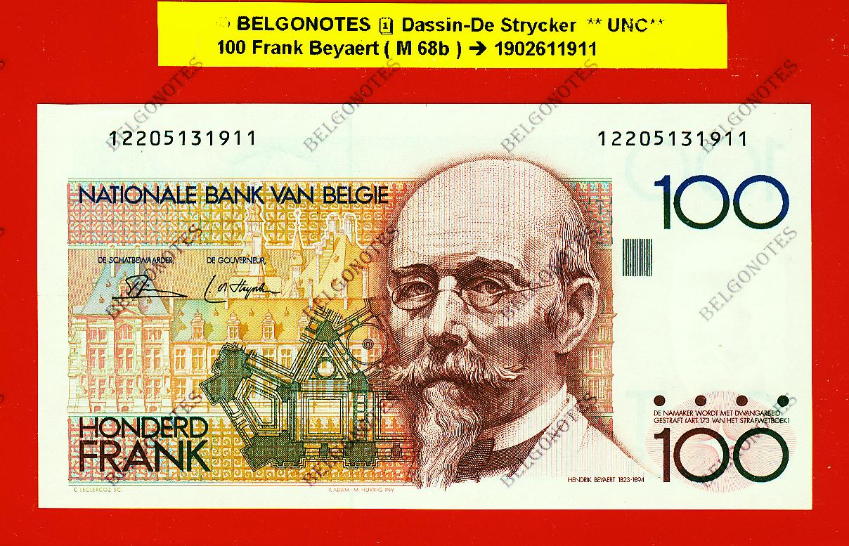 100 Frank Type Beyaert **UNC** Dassin-De Strycker * Lot 1902611911