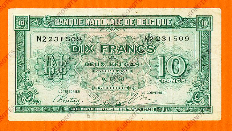 10 Francs Type Londen*01-02-1943*Lot 1902611509