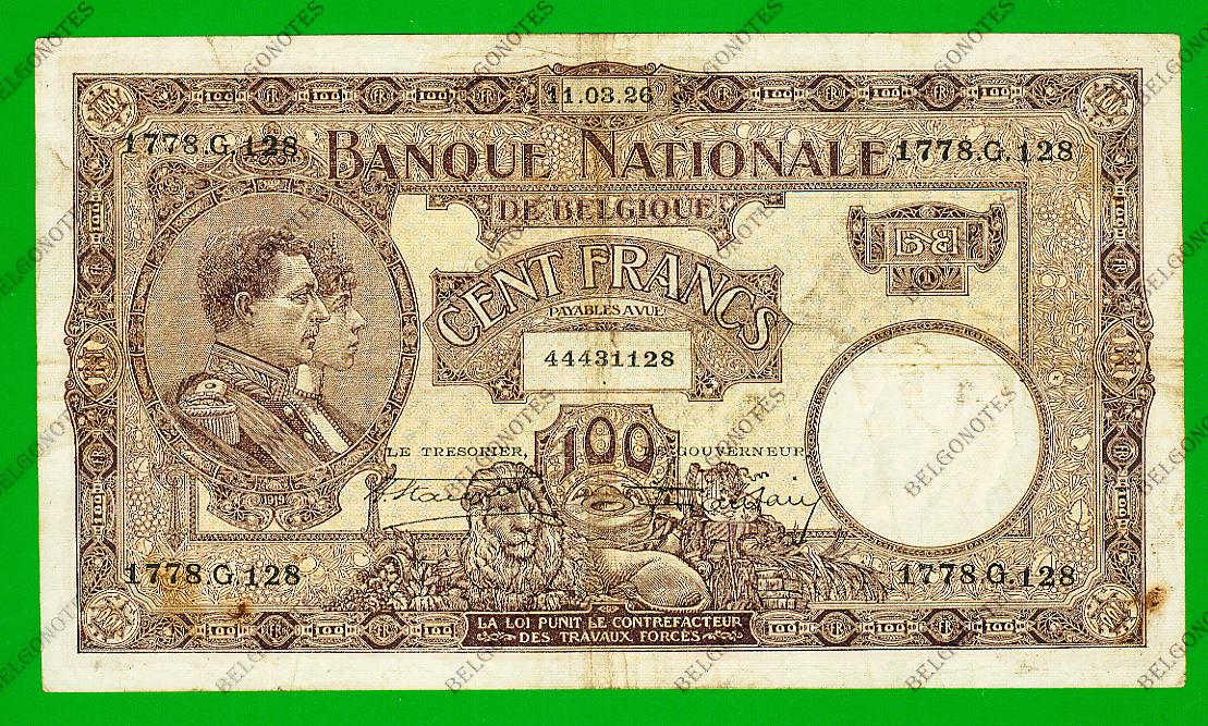 100 Francs Type Nationale reeks Mauve 1926* Lot 1902611128