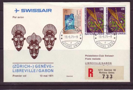 Luchtpostbrief swissair 