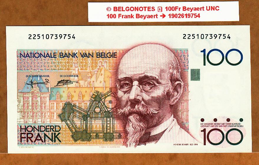 100 Francs Type Beyaert **UNC**  Lot 1902619754