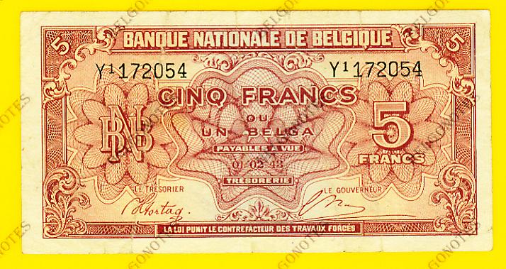 5 Francs type Londen*01-02-1943*Lot 1902612054