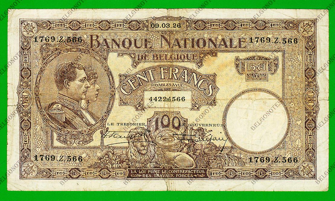 100 Francs Type Nationale reeks Mauve 1926* Lot 1902614566