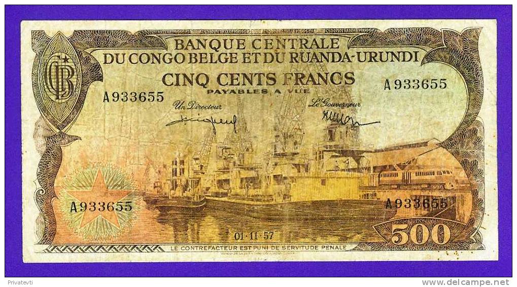GERESERVEERD !!!   500 Francs  01-11-1957 * Lot 2410593655