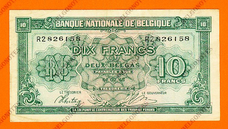 10 Francs Type Londen*01-02-1943*Lot 1902616158