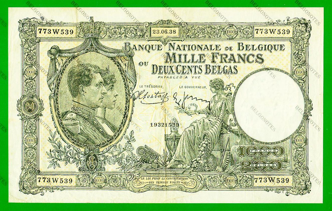 1000 Francs Type Nationale reeks 1938* Lot 1902611539