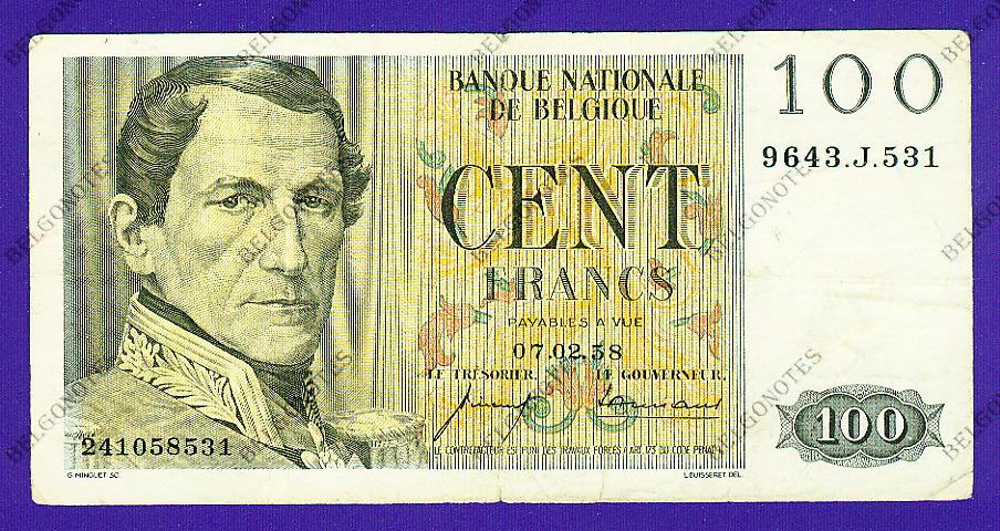100 Francs Type Eeuwfeest*1958*Lot 1902618531