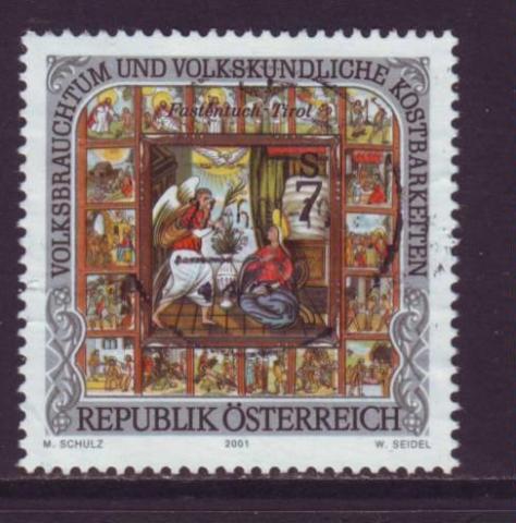 Oostenrijk gestempeld zegel jaar 2001 