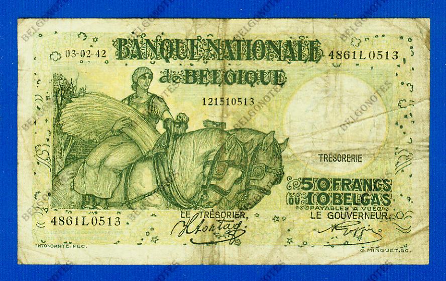 50 Francs Type Anto carte 03-02-1942*.Lot 1902610513