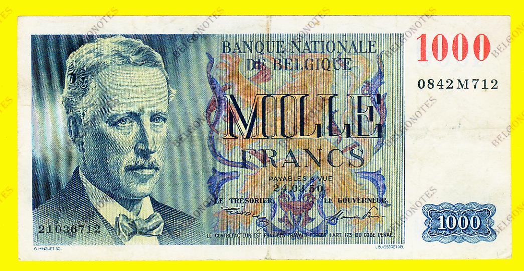 1000 Francs Type  Eeuwfeest 1950 * Lot 1902616712
