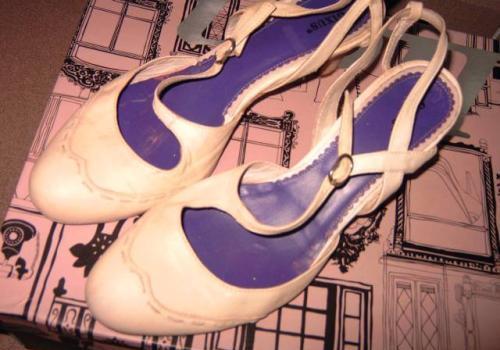 Elegante witte lederen schoentjes GIXUS "39"