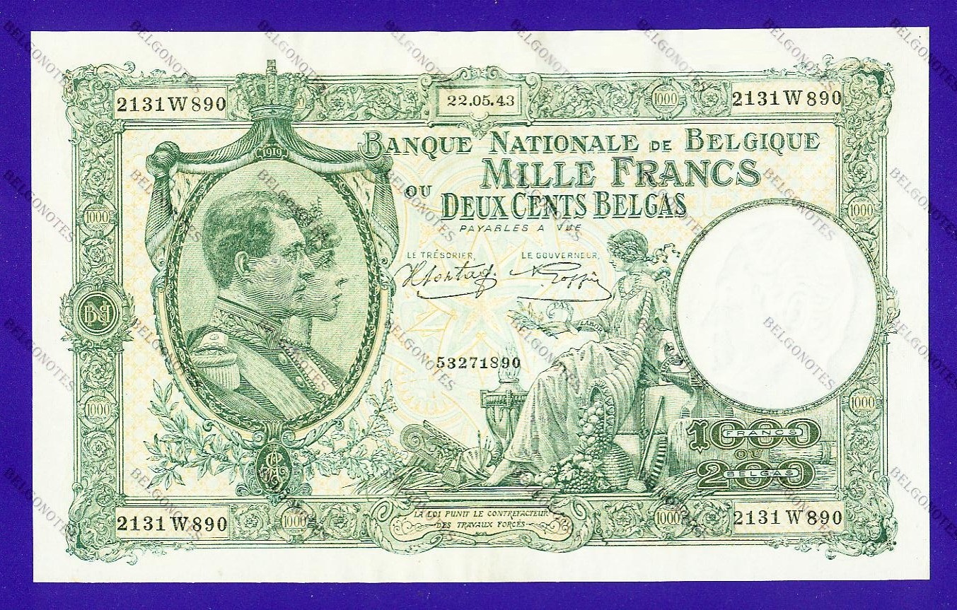 1000 Francs Type Nat. reeks 1943**AUNC**Lot 1902611890