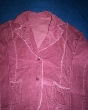 Donkerroze velours blazer voor 12-14 jaar (staat M in, klein