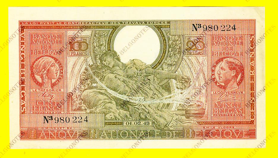 100 Francs Type Londen*01-02-1943*Lot 1902610224